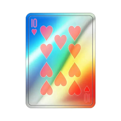 10 of Hearts Playing Card Holographic STICKER Die-Cut Vinyl Decal 2 Inch Holographic - The Sticker Space