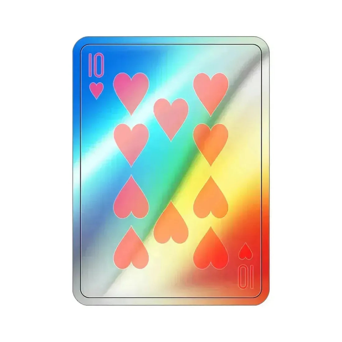 10 of Hearts Playing Card Holographic STICKER Die-Cut Vinyl Decal 4 Inch Holographic - The Sticker Space