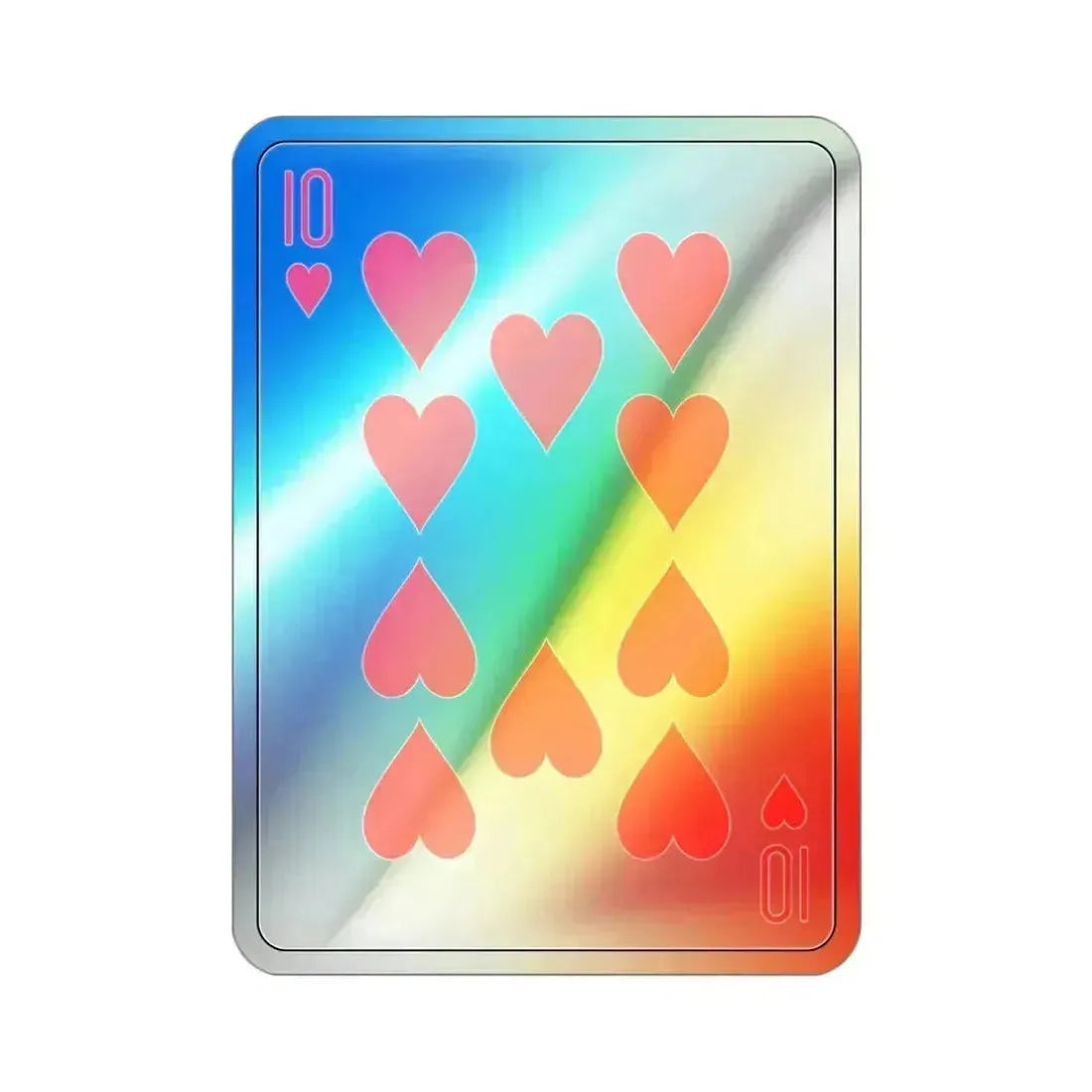 10 of Hearts Playing Card Holographic STICKER Die-Cut Vinyl Decal - The Sticker Space
