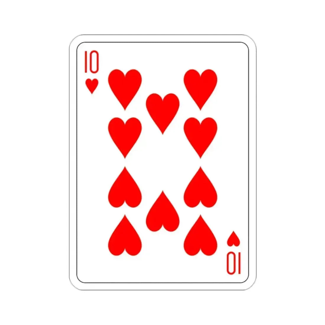 10 of Hearts Playing Card STICKER Vinyl Die-Cut Decal 2 Inch - The Sticker Space