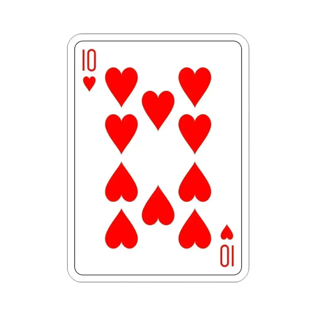 10 of Hearts Playing Card STICKER Vinyl Die-Cut Decal 3 Inch - The Sticker Space