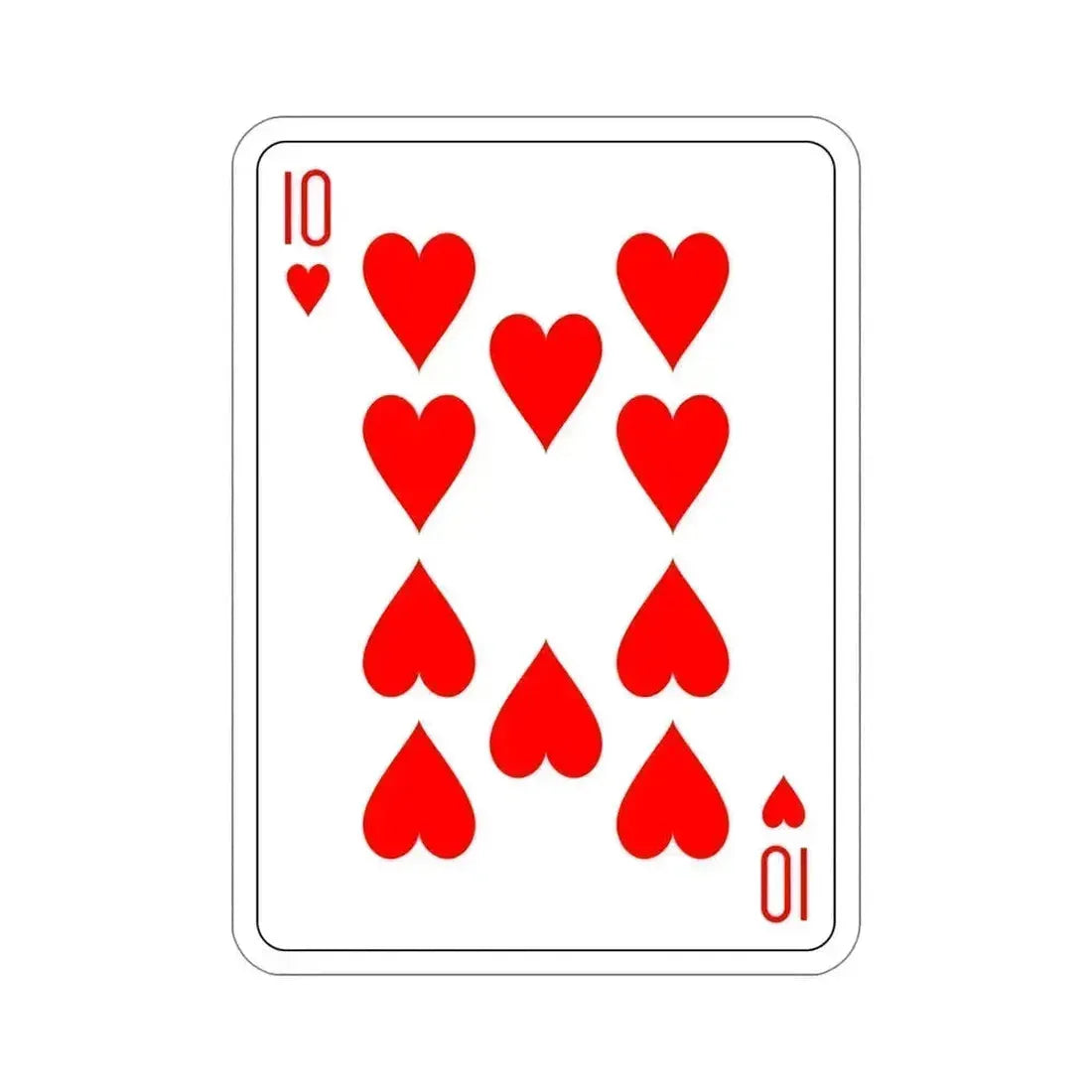 10 of Hearts Playing Card STICKER Vinyl Die-Cut Decal 5 Inch - The Sticker Space