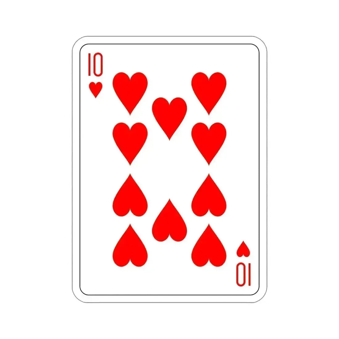 10 of Hearts Playing Card STICKER Vinyl Die-Cut Decal 5 Inch - The Sticker Space