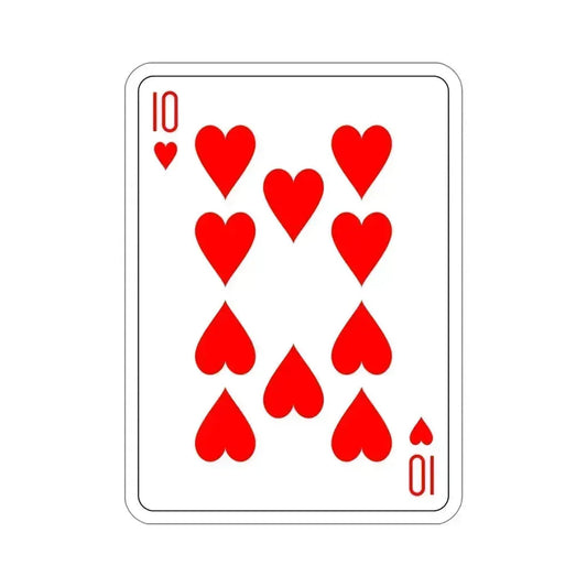 10 of Hearts Playing Card STICKER Vinyl Die-Cut Decal 6 Inch - The Sticker Space