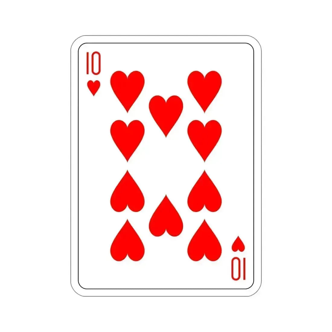 10 of Hearts Playing Card STICKER Vinyl Die-Cut Decal - The Sticker Space