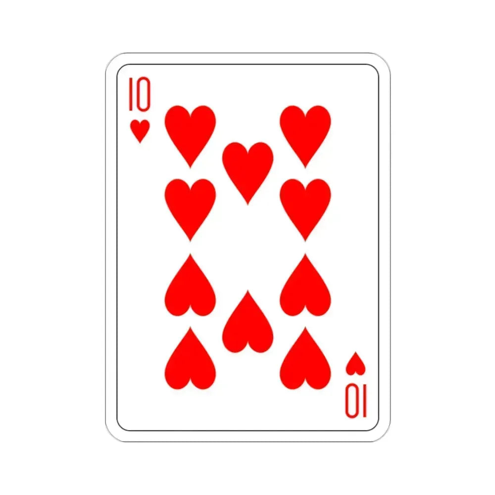 10 of Hearts Playing Card STICKER Vinyl Die-Cut Decal - The Sticker Space