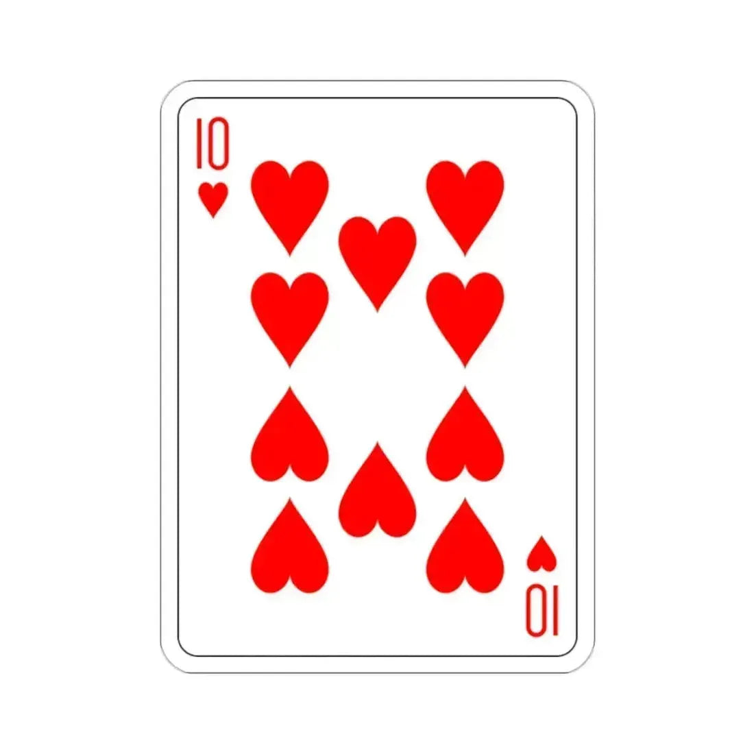 10 of Hearts Playing Card STICKER Vinyl Die-Cut Decal - The Sticker Space