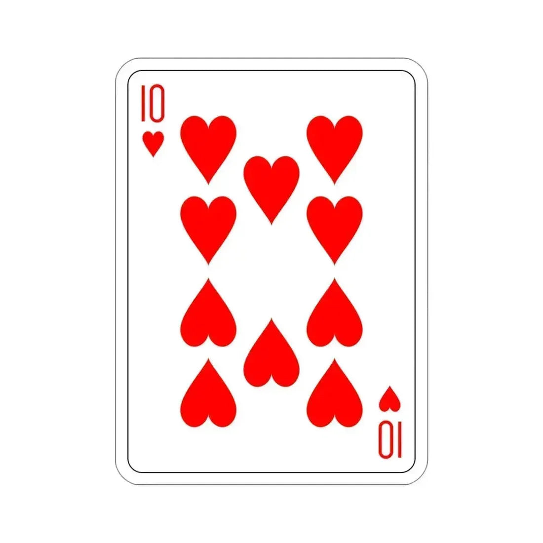 10 of Hearts Playing Card STICKER Vinyl Die-Cut Decal - The Sticker Space