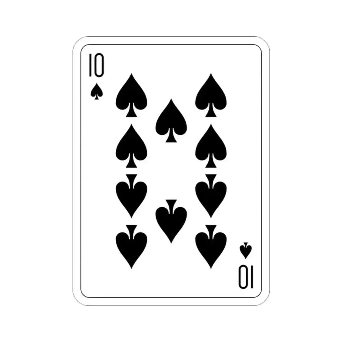 10 of Spades Playing Card STICKER Vinyl Die-Cut Decal 2 Inch - The Sticker Space