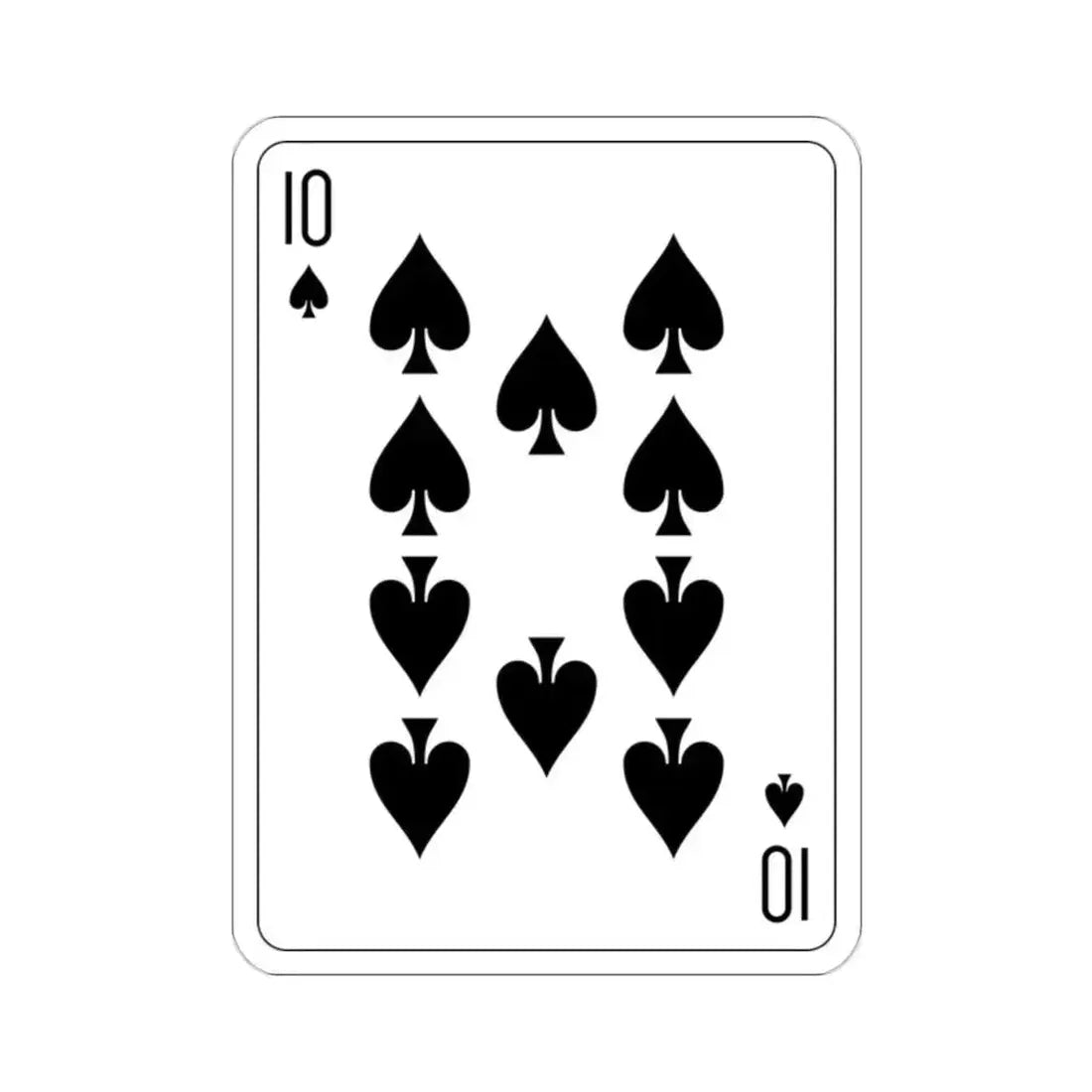 10 of Spades Playing Card STICKER Vinyl Die-Cut Decal 2 Inch - The Sticker Space