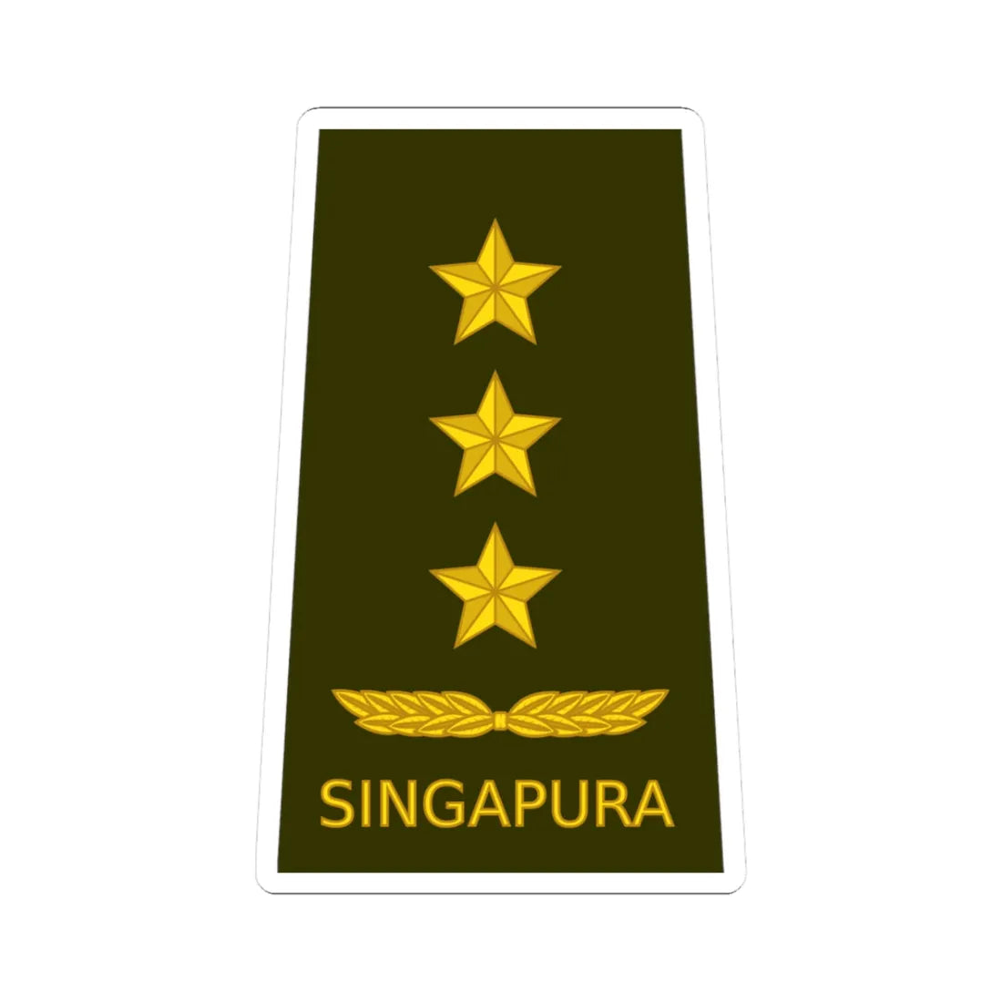 10 RSA OF08 (Singapore) (Military Rank) STICKER Vinyl Kiss-Cut Decal 3 Inch White - The Sticker Space