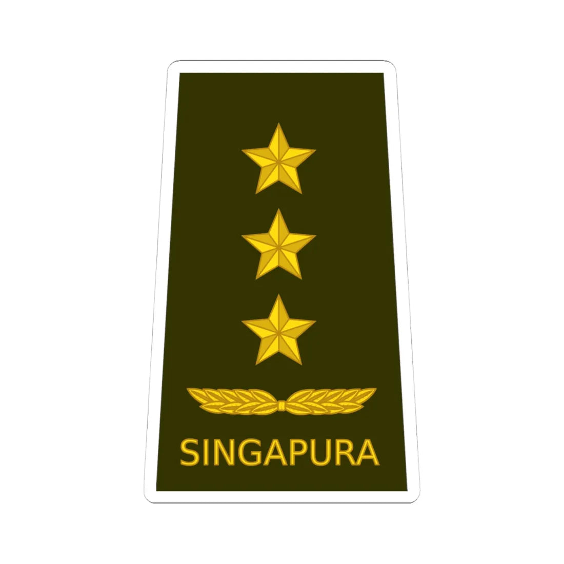 10 RSA OF08 (Singapore) (Military Rank) STICKER Vinyl Kiss-Cut Decal 4 Inch White - The Sticker Space