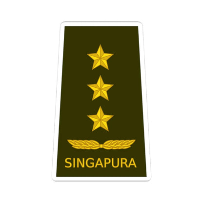 10 RSA OF08 (Singapore) (Military Rank) STICKER Vinyl Kiss-Cut Decal 4 Inch White - The Sticker Space