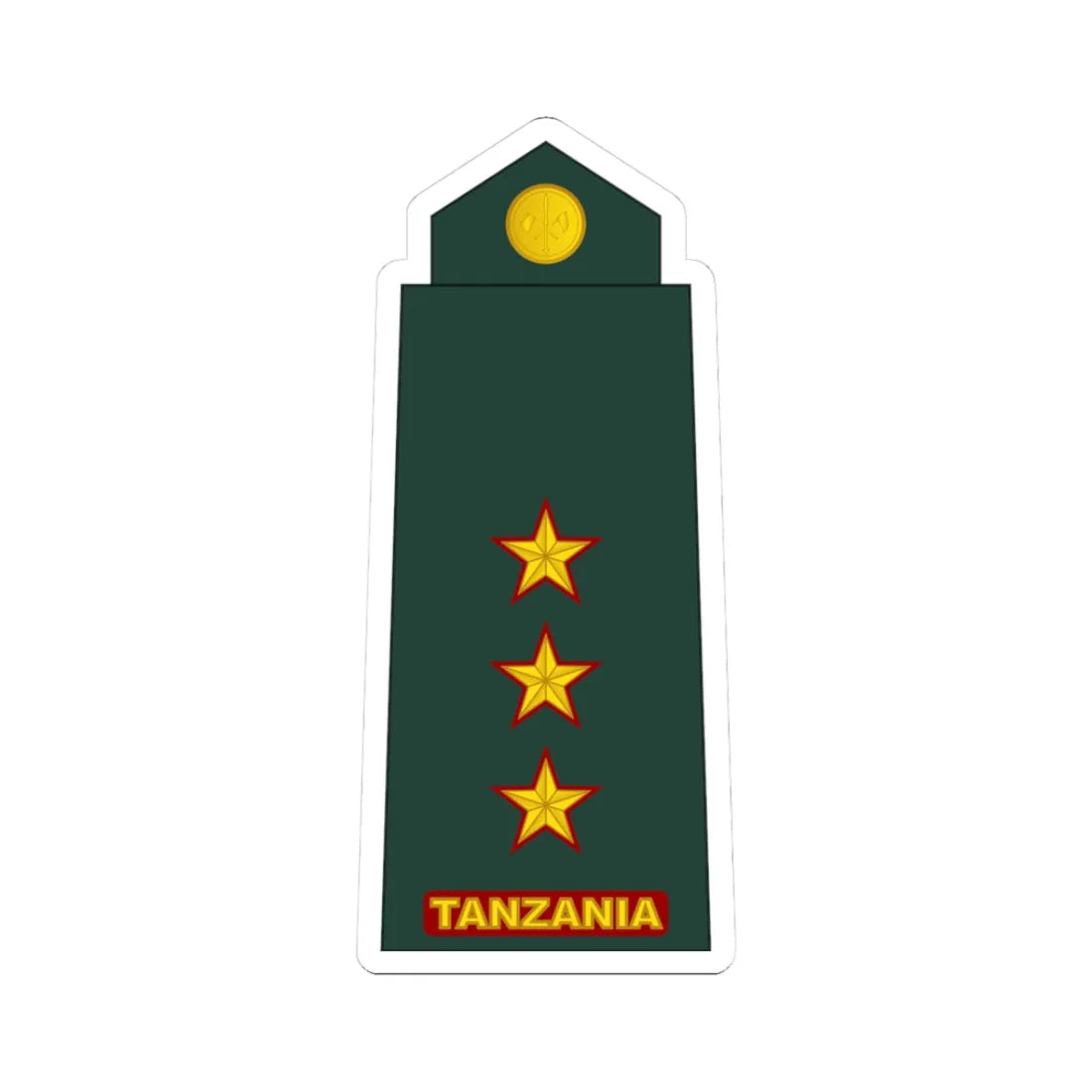 10 Tanzania Army CPT (Tanzania) (Military Rank) STICKER Vinyl Kiss-Cut Decal 3 Inch White - The Sticker Space