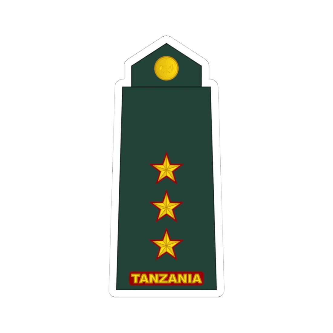 10 Tanzania Army CPT (Tanzania) (Military Rank) STICKER Vinyl Kiss-Cut Decal 4 Inch White - The Sticker Space