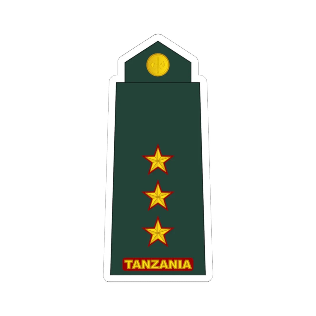 10 Tanzania Army CPT (Tanzania) (Military Rank) STICKER Vinyl Kiss-Cut Decal 6 Inch White - The Sticker Space