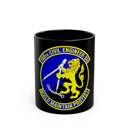 100 Civil Engineer Squadron USAFE (U.S. Air Force) Black Coffee Mug-11oz-The Sticker Space