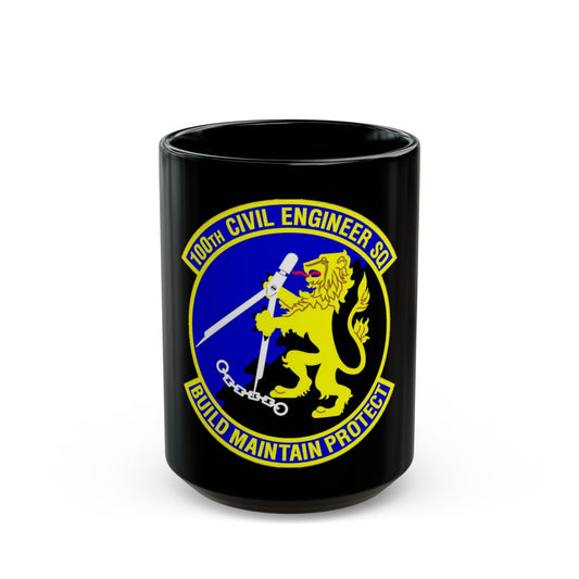 100 Civil Engineer Squadron USAFE (U.S. Air Force) Black Coffee Mug-15oz-The Sticker Space