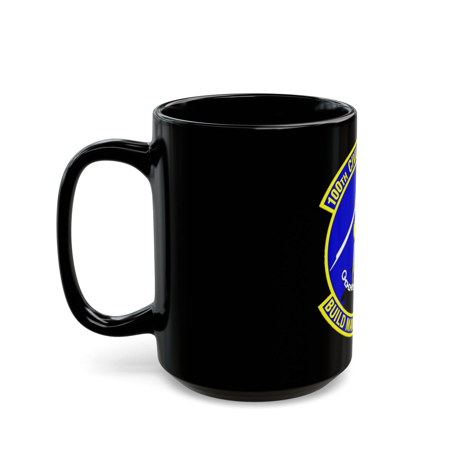 100 Civil Engineer Squadron USAFE (U.S. Air Force) Black Coffee Mug-The Sticker Space