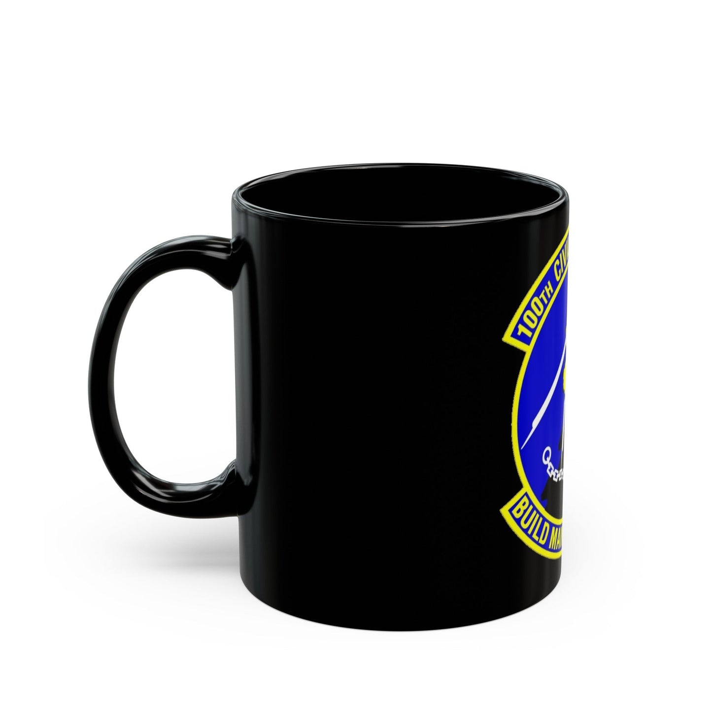 100 Civil Engineer Squadron USAFE (U.S. Air Force) Black Coffee Mug-The Sticker Space