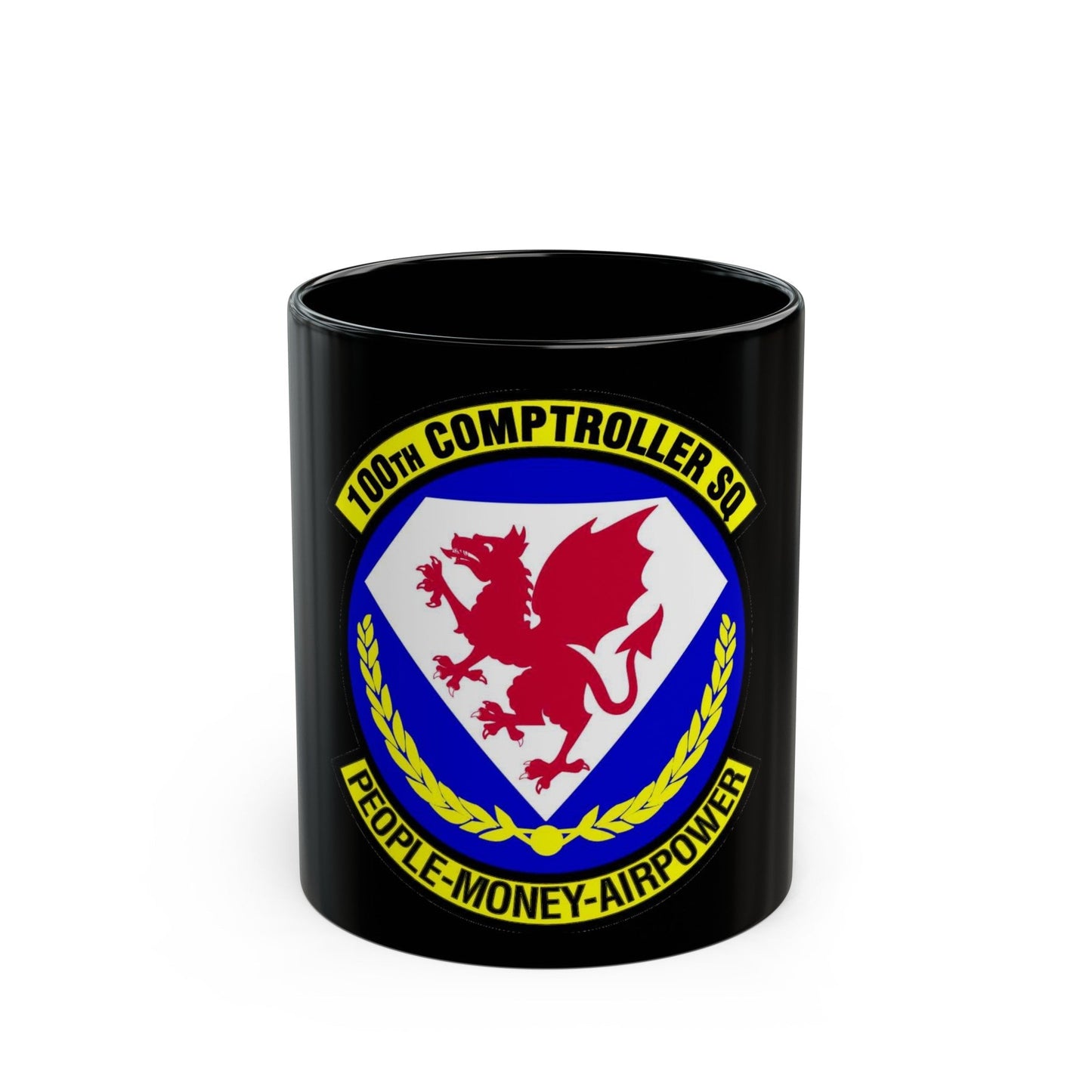 100 Comptroller Squadron USAFE (U.S. Air Force) Black Coffee Mug-11oz-The Sticker Space