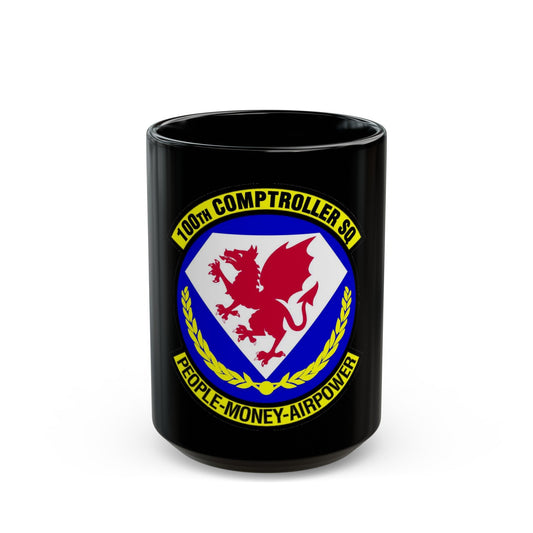 100 Comptroller Squadron USAFE (U.S. Air Force) Black Coffee Mug-15oz-The Sticker Space