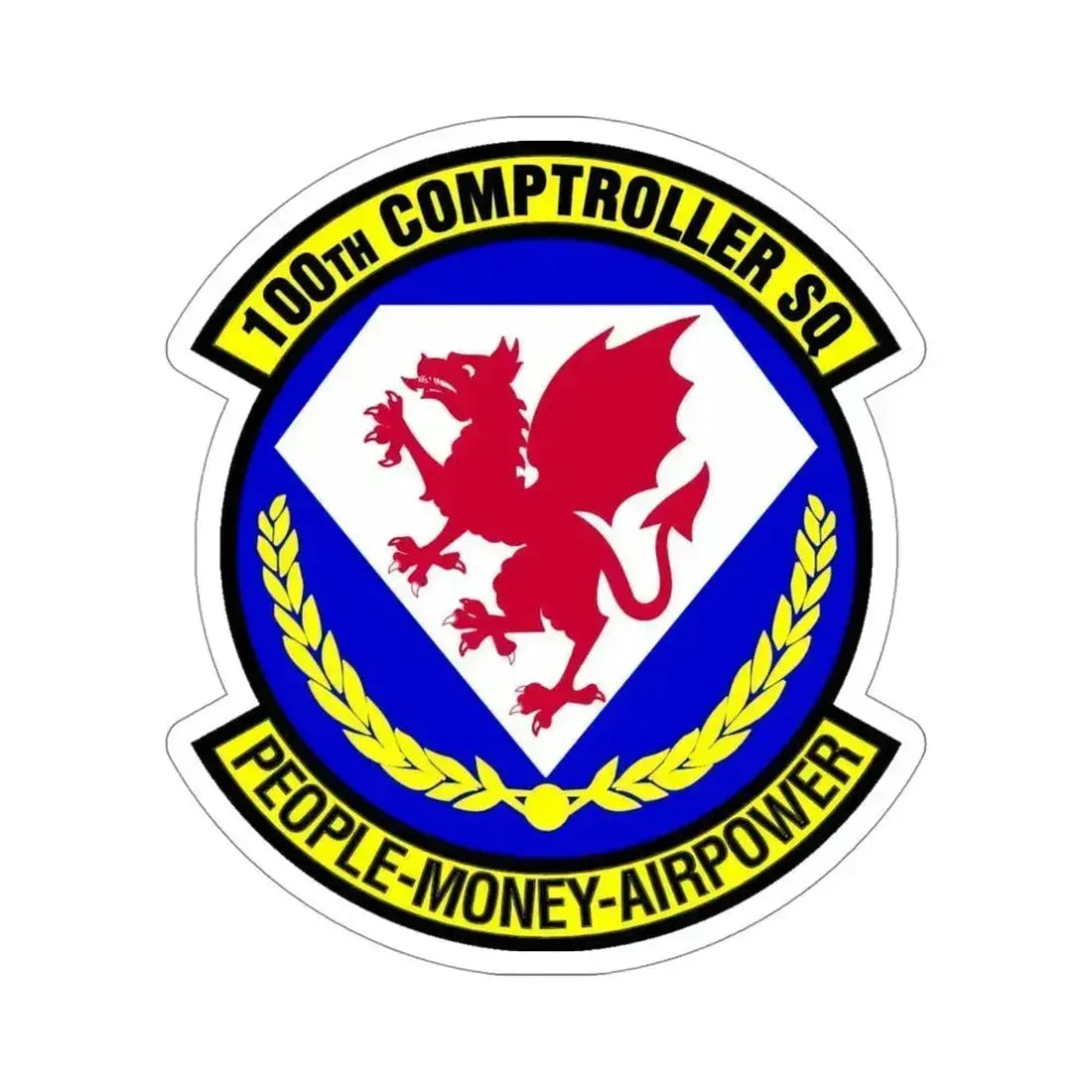 100 Comptroller Squadron USAFE (U.S. Air Force) STICKER Vinyl Die-Cut Decal 4 Inch - The Sticker Space