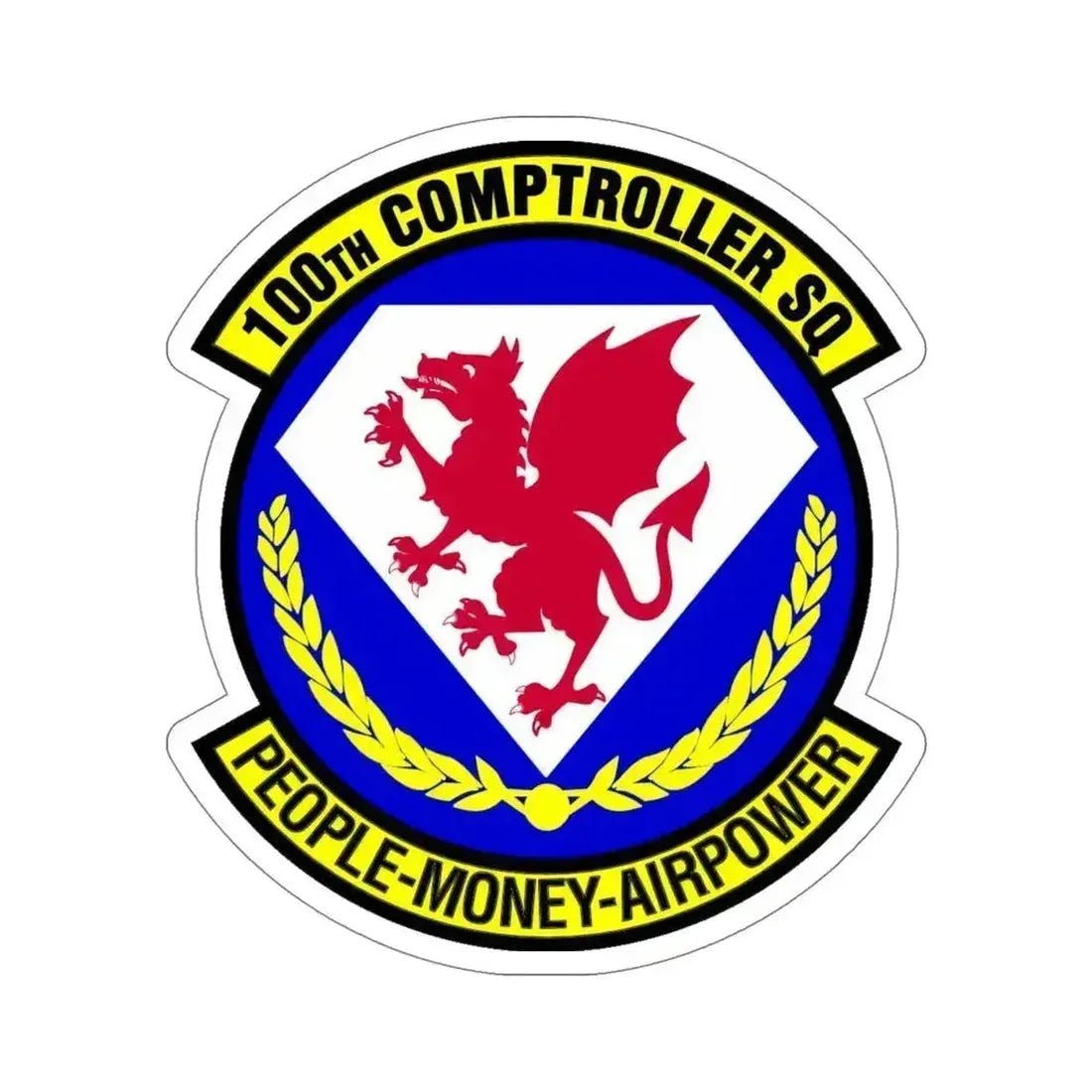 100 Comptroller Squadron USAFE (U.S. Air Force) STICKER Vinyl Die-Cut Decal 5 Inch - The Sticker Space