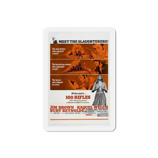 100 Rifles 1969 Movie Poster Refrigerator Magnet 2 Inch - The Sticker Space