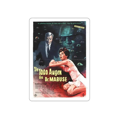 1000 EYES OF DR. MABUSE 1960 Movie Poster STICKER Vinyl Die-Cut Decal - The Sticker Space