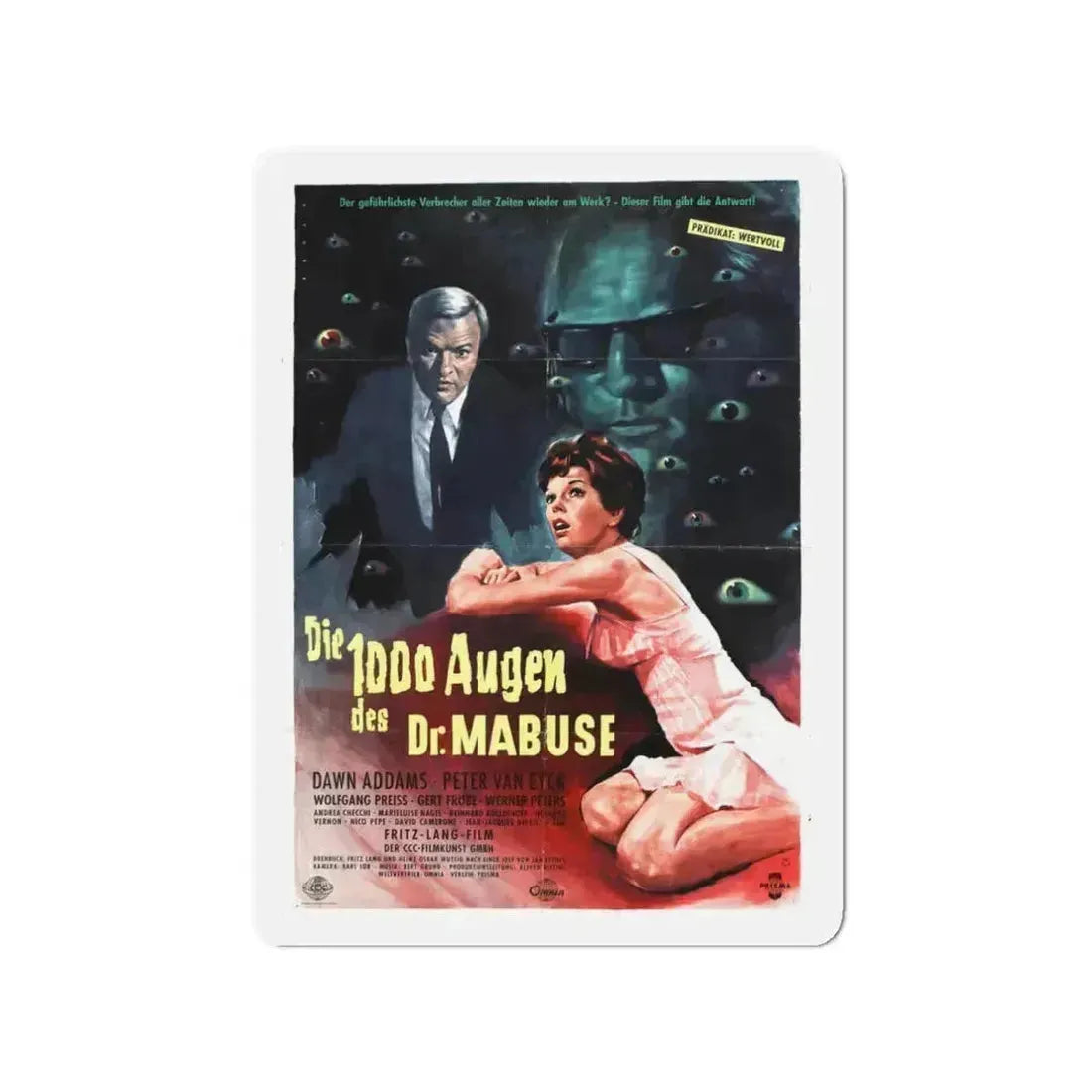 1000 EYES OF DR.MABUSE 1960 Movie Poster - Refrigerator Magnet 3 Inch - The Sticker Space