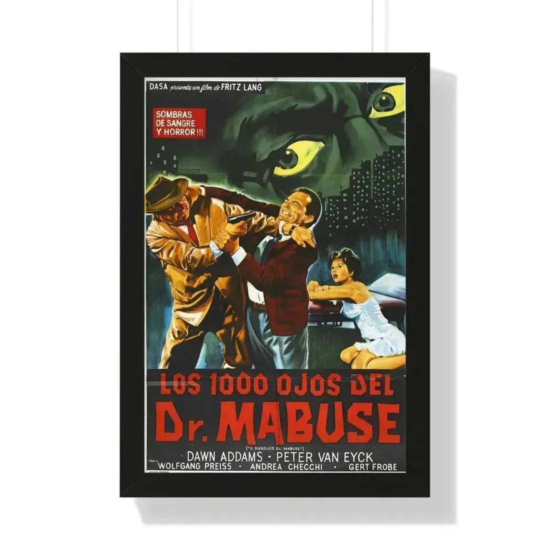 1000 EYES OF DR.MABUSE (2) 1960 - Framed Movie Poster 16″ x 24″ Black - The Sticker Space
