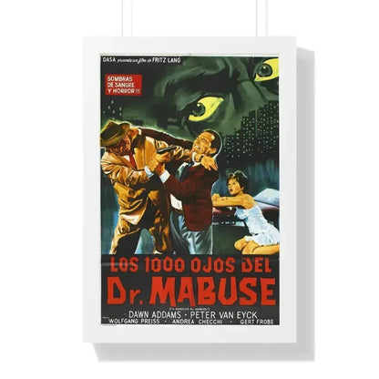 1000 EYES OF DR.MABUSE (2) 1960 - Framed Movie Poster 16″ x 24″ White - The Sticker Space