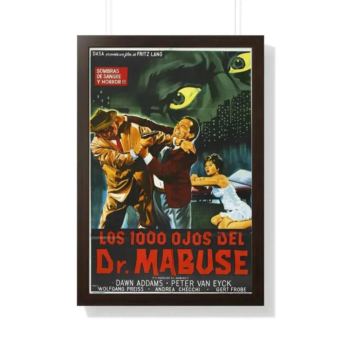 1000 EYES OF DR.MABUSE (2) 1960 - Framed Movie Poster - The Sticker Space