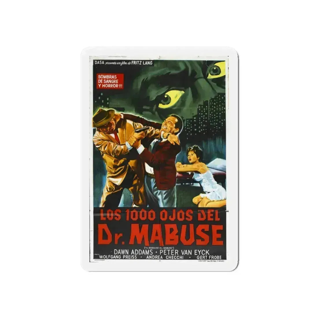 1000 EYES OF DR.MABUSE (2) 1960 Movie Poster - Refrigerator Magnet 6 Inch - The Sticker Space