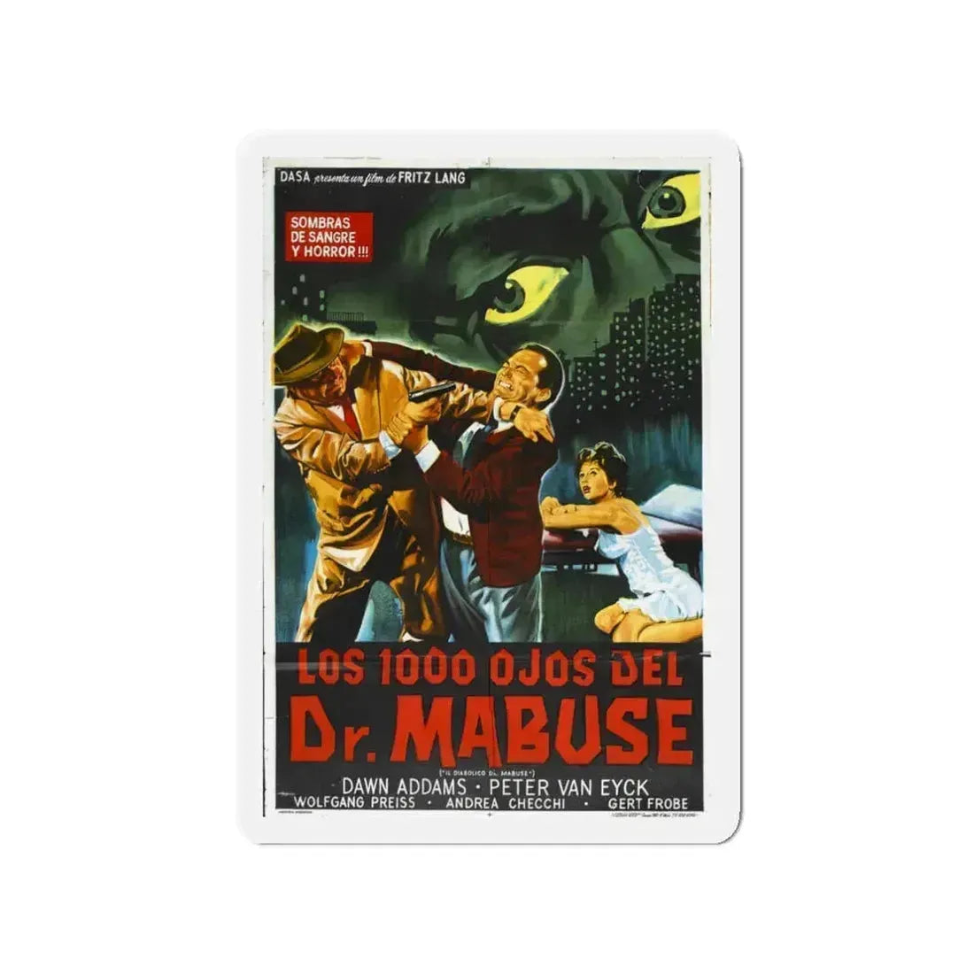 1000 EYES OF DR.MABUSE (2) 1960 Movie Poster - Refrigerator Magnet - The Sticker Space