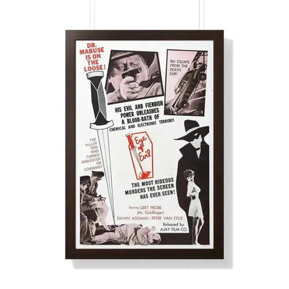 1000 EYES OF DR.MABUSE (4) 1960 - Framed Movie Poster 20" x 30" Walnut - The Sticker Space