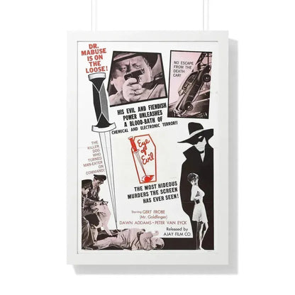 1000 EYES OF DR.MABUSE (4) 1960 - Framed Movie Poster 20" x 30" White - The Sticker Space