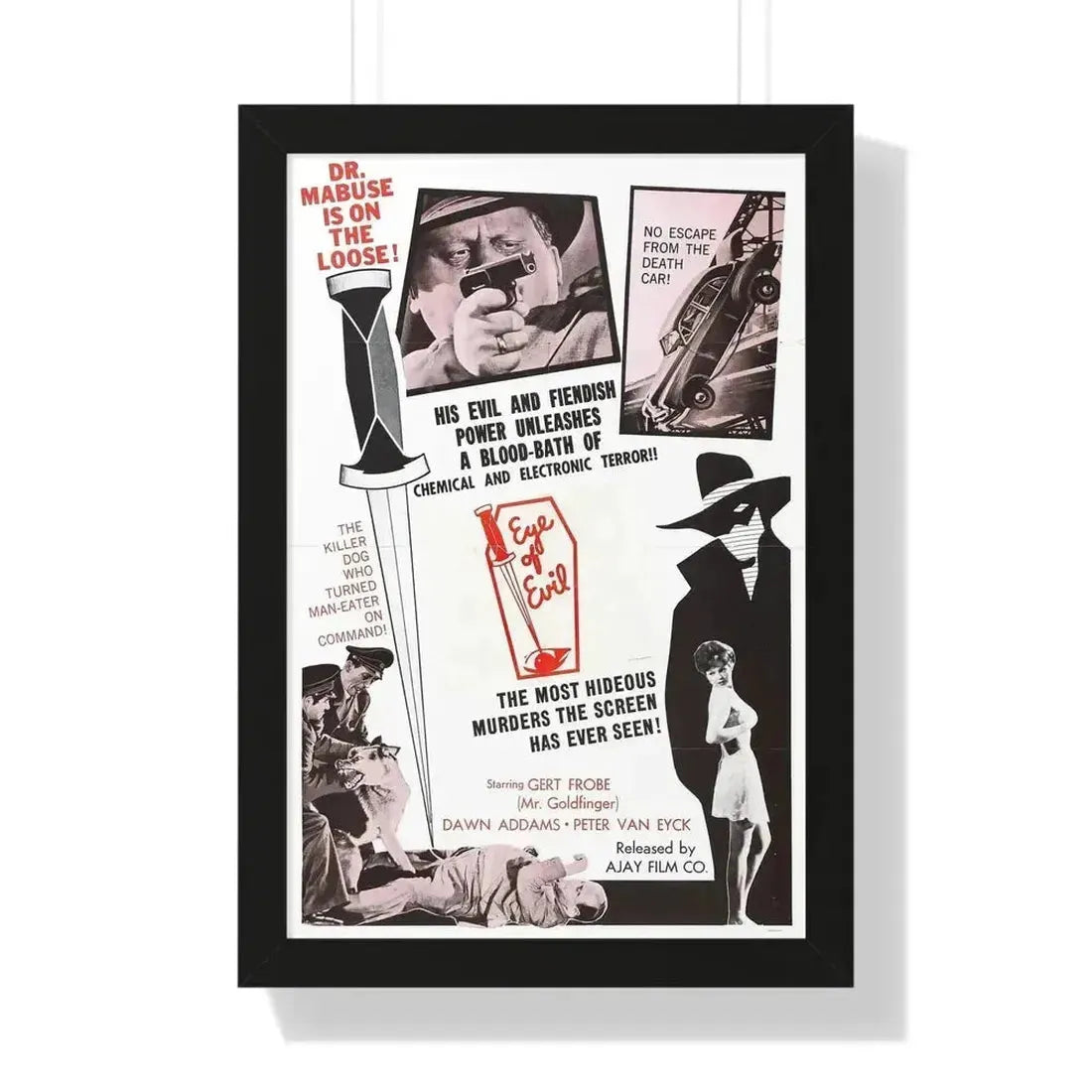 1000 EYES OF DR.MABUSE (4) 1960 - Framed Movie Poster - The Sticker Space