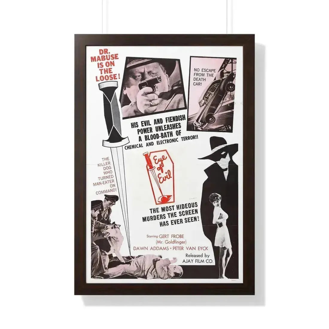 1000 EYES OF DR.MABUSE (4) 1960 - Framed Movie Poster - The Sticker Space