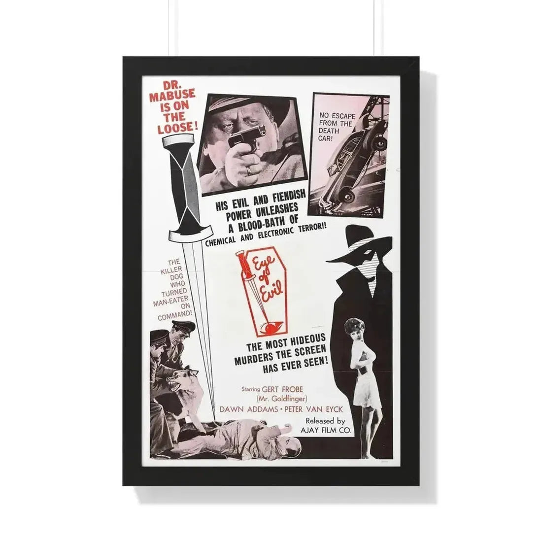 1000 EYES OF DR.MABUSE (4) 1960 - Framed Movie Poster - The Sticker Space