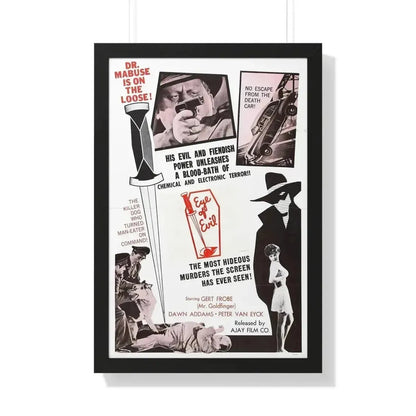 1000 EYES OF DR.MABUSE (4) 1960 - Framed Movie Poster - The Sticker Space