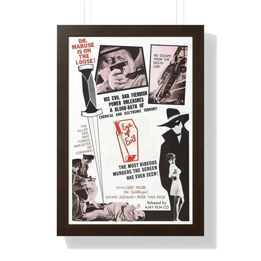 1000 EYES OF DR.MABUSE (4) 1960 - Framed Movie Poster - The Sticker Space