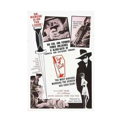 1000 EYES OF DR.MABUSE (4) 1960 - Paper Movie Poster - The Sticker Space