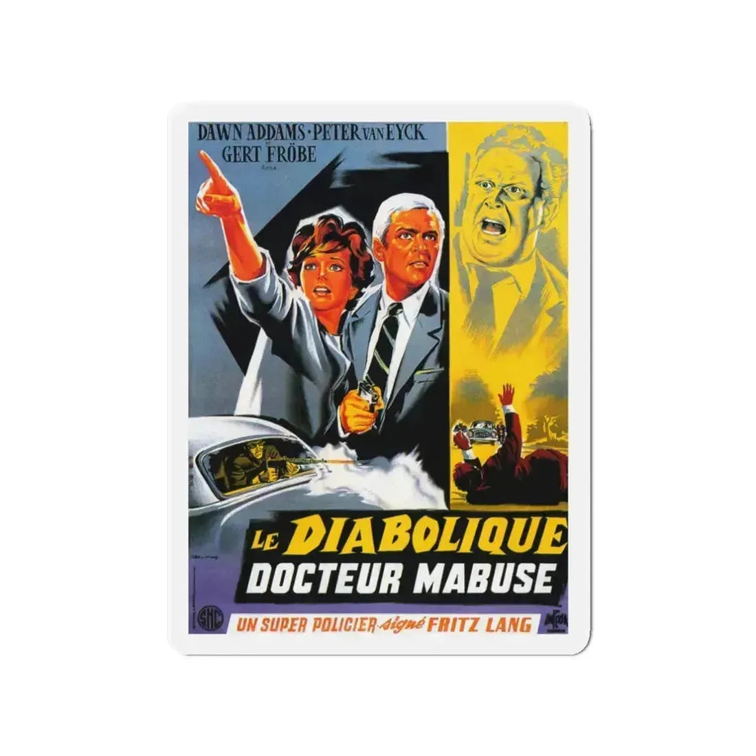 1000 EYES OF DR.MABUSE (5) 1960 Movie Poster - Refrigerator Magnet 3 Inch - The Sticker Space