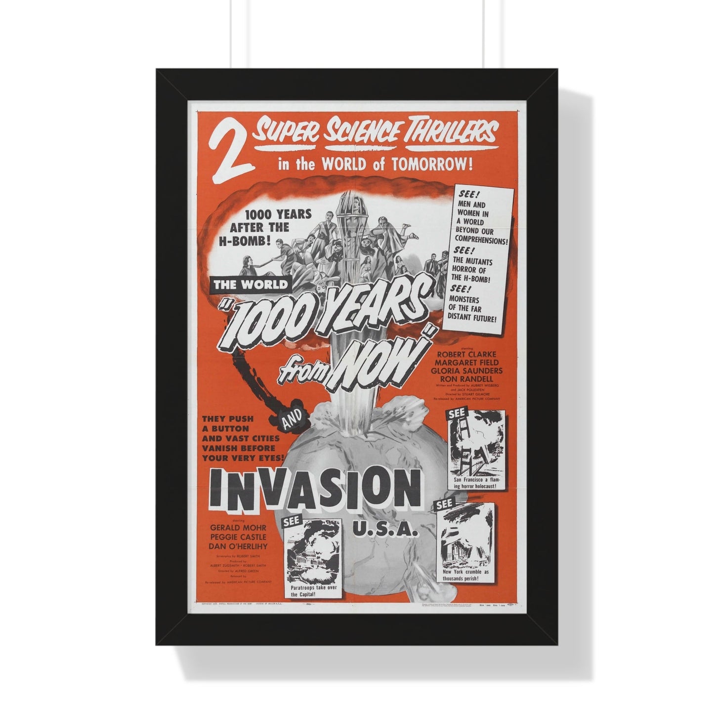 1000 YEARS FROM NOW + INVASION USA 1952 - Framed Movie Poster-16″ x 24″-The Sticker Space