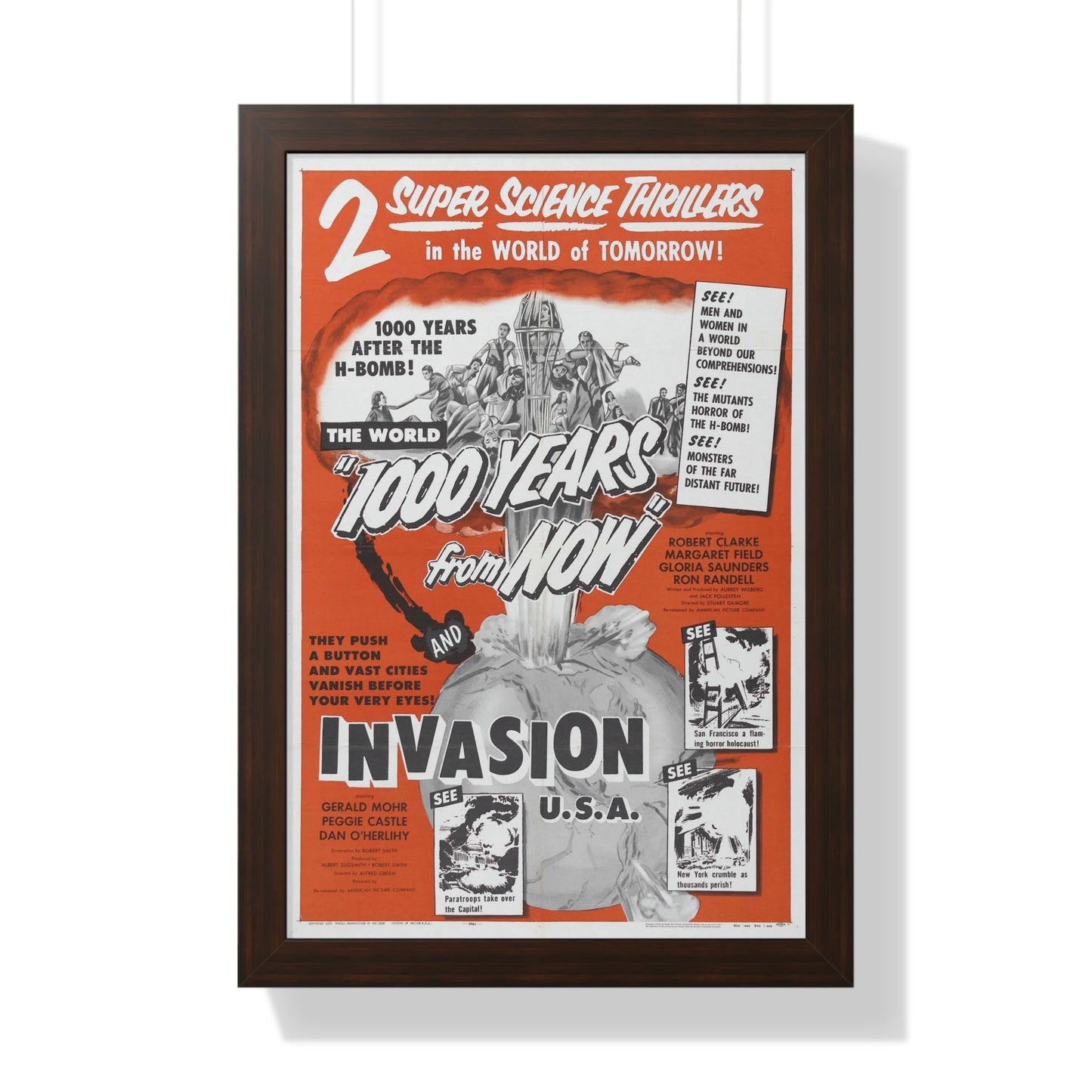 1000 YEARS FROM NOW + INVASION USA 1952 - Framed Movie Poster-16″ x 24″-The Sticker Space