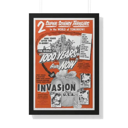 1000 YEARS FROM NOW + INVASION USA 1952 - Framed Movie Poster 20" x 30" Black - The Sticker Space