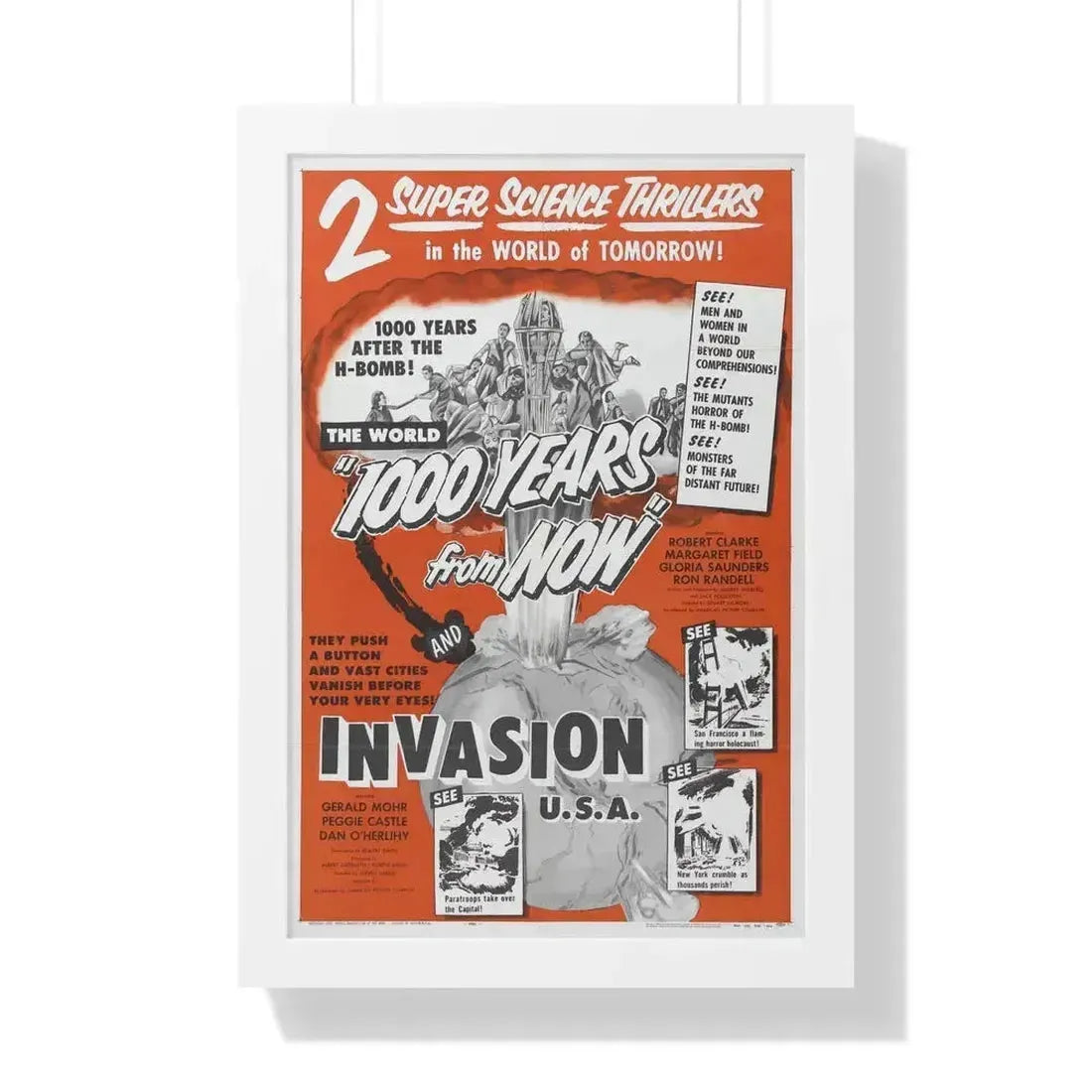1000 YEARS FROM NOW + INVASION USA 1952 - Framed Movie Poster - The Sticker Space
