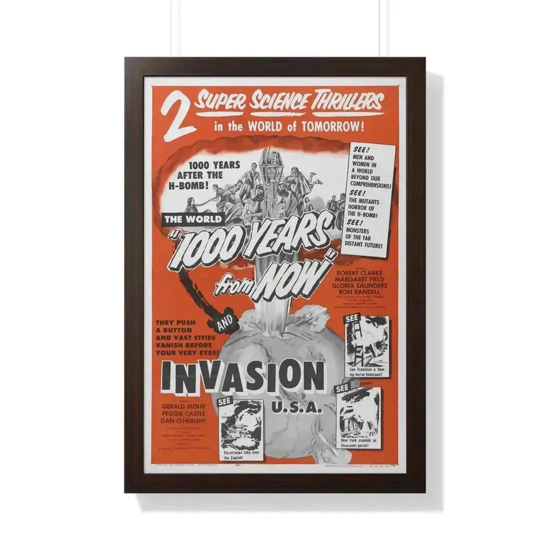 1000 YEARS FROM NOW + INVASION USA 1952 - Framed Movie Poster - The Sticker Space